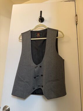Gucci Black Wool Vest with Gold Logo and Green-Red Trim